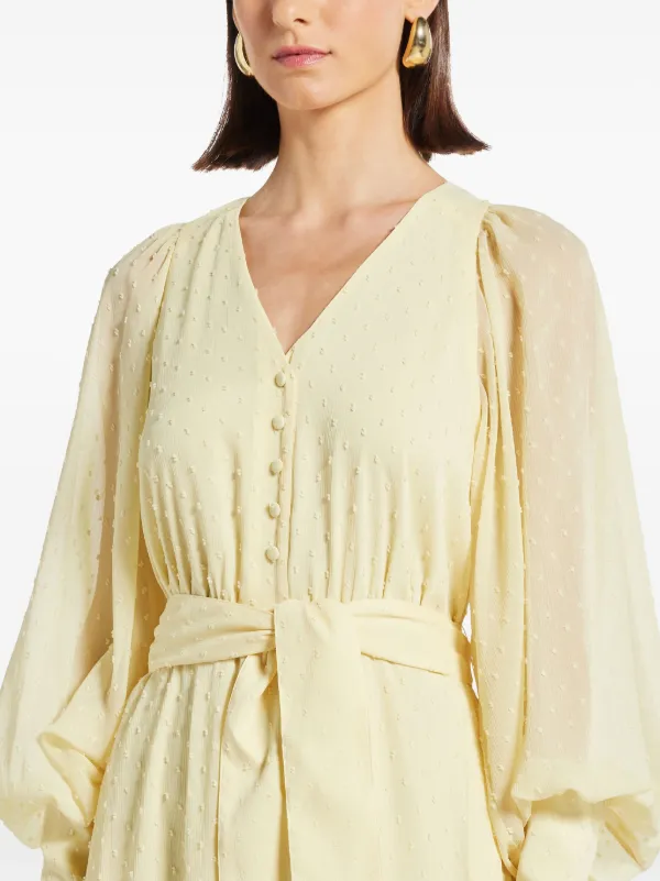 ROTATE BIRGER CHRISTENSEN Belted V-neck Maxi Dress