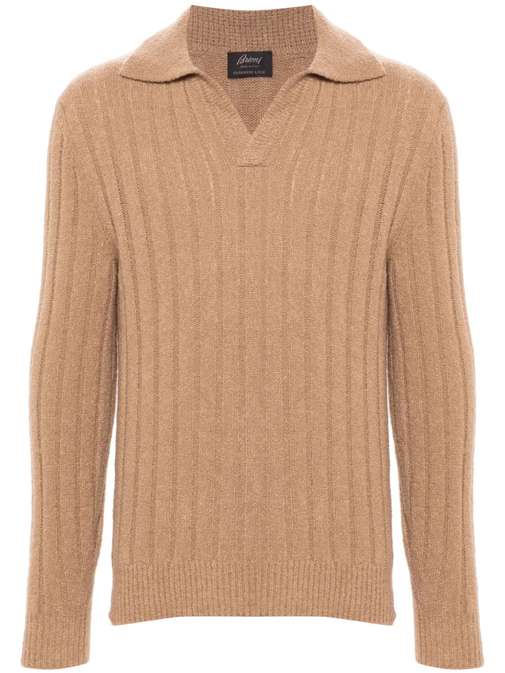 Brioni Ribgebreide trui Bruin