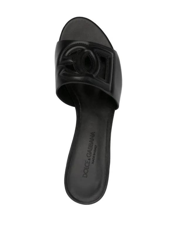 サンダル・ミュール Dolce & Gabbana 'DG Millennials' slides Dolce & Gabbana DG Millennials Leather Slides | Orange