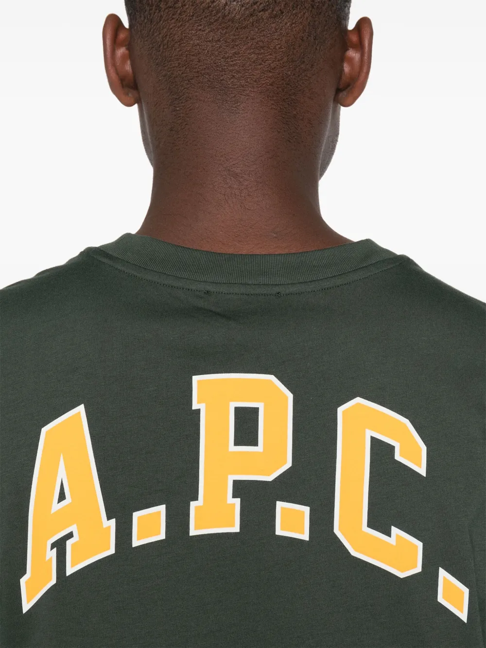 A.P.C. T-shirt met logoprint Groen