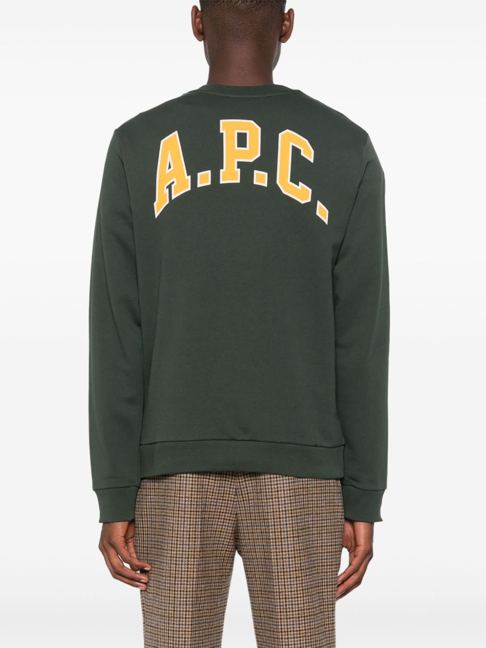 Shop Apc Logo-print Sweatshirt In Green