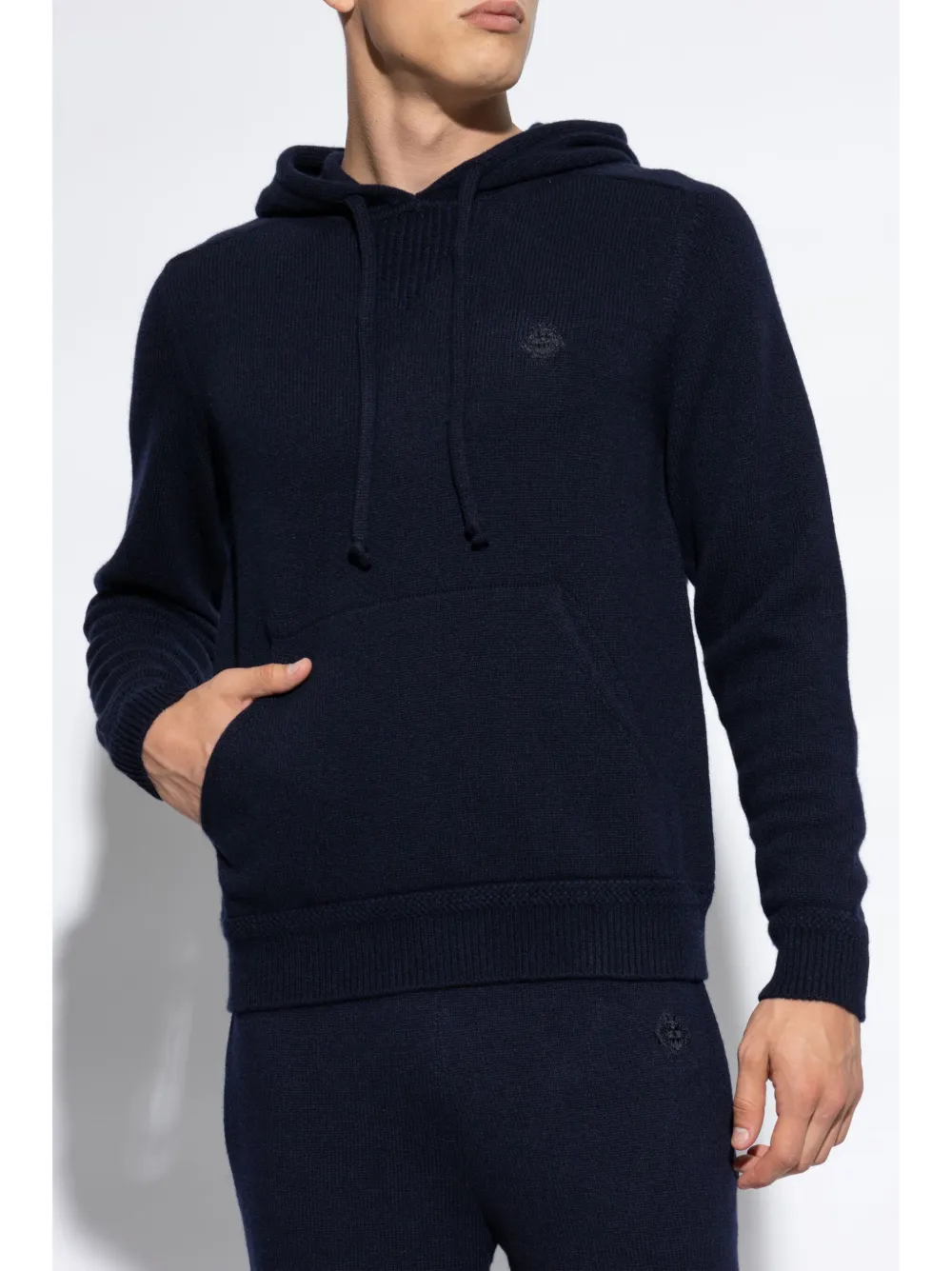 Bally Hoodie met geborduurd logo Blauw