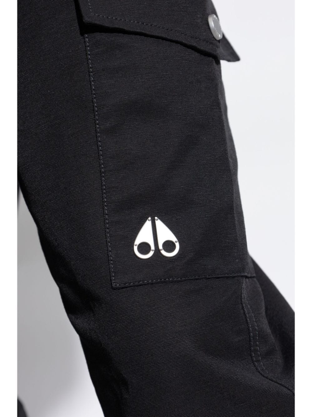 Shop Moose Knuckles Logo-tag Cargo Trousers In Black