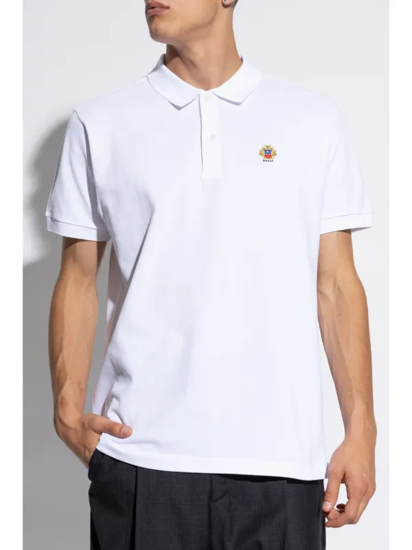 ポロシャツ Bally Polo With Logo Bally logo-embroidered Polo Shirt | White | FARFETCH