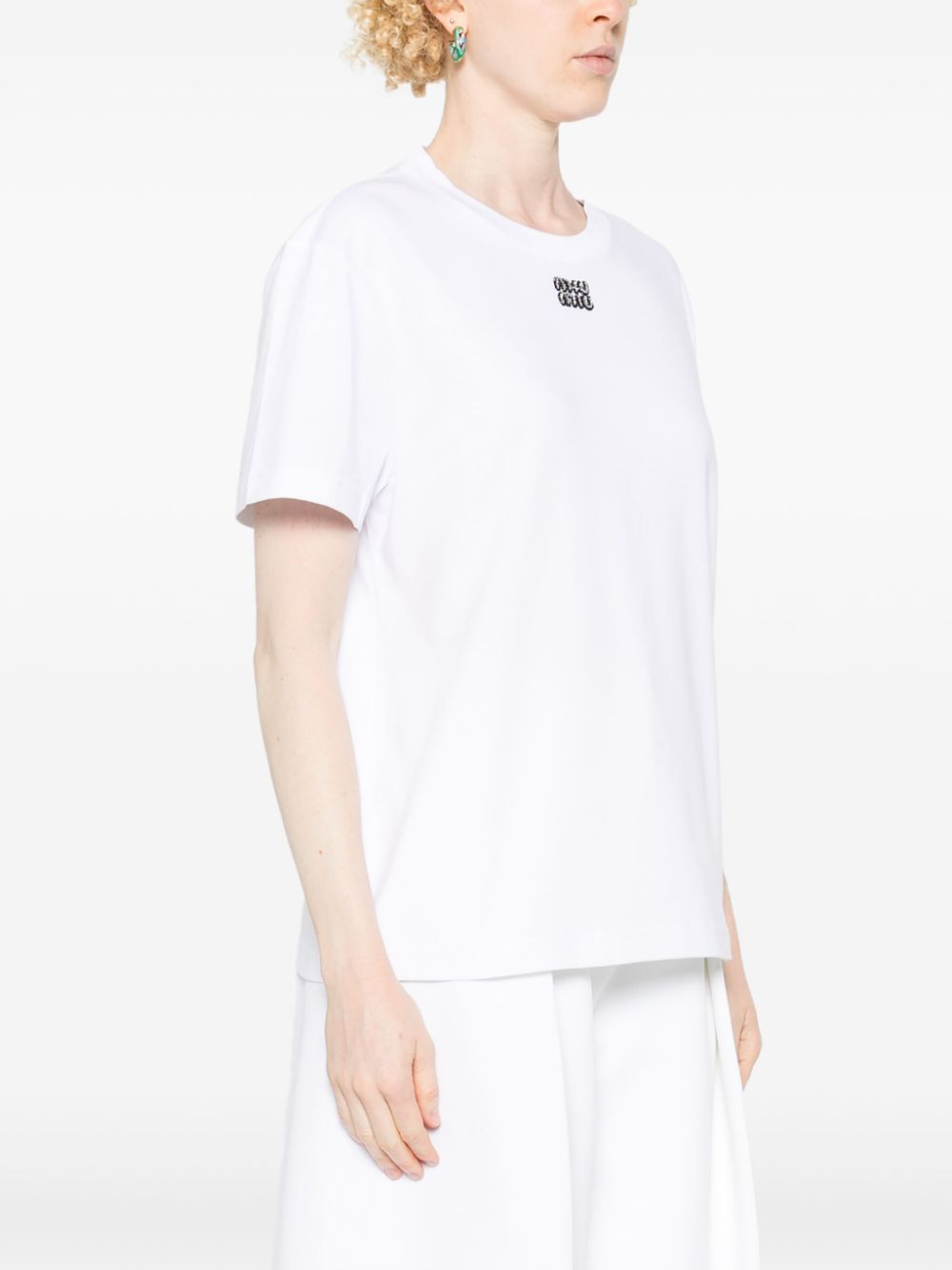 Miu Miu beaded-logo T-shirt Women