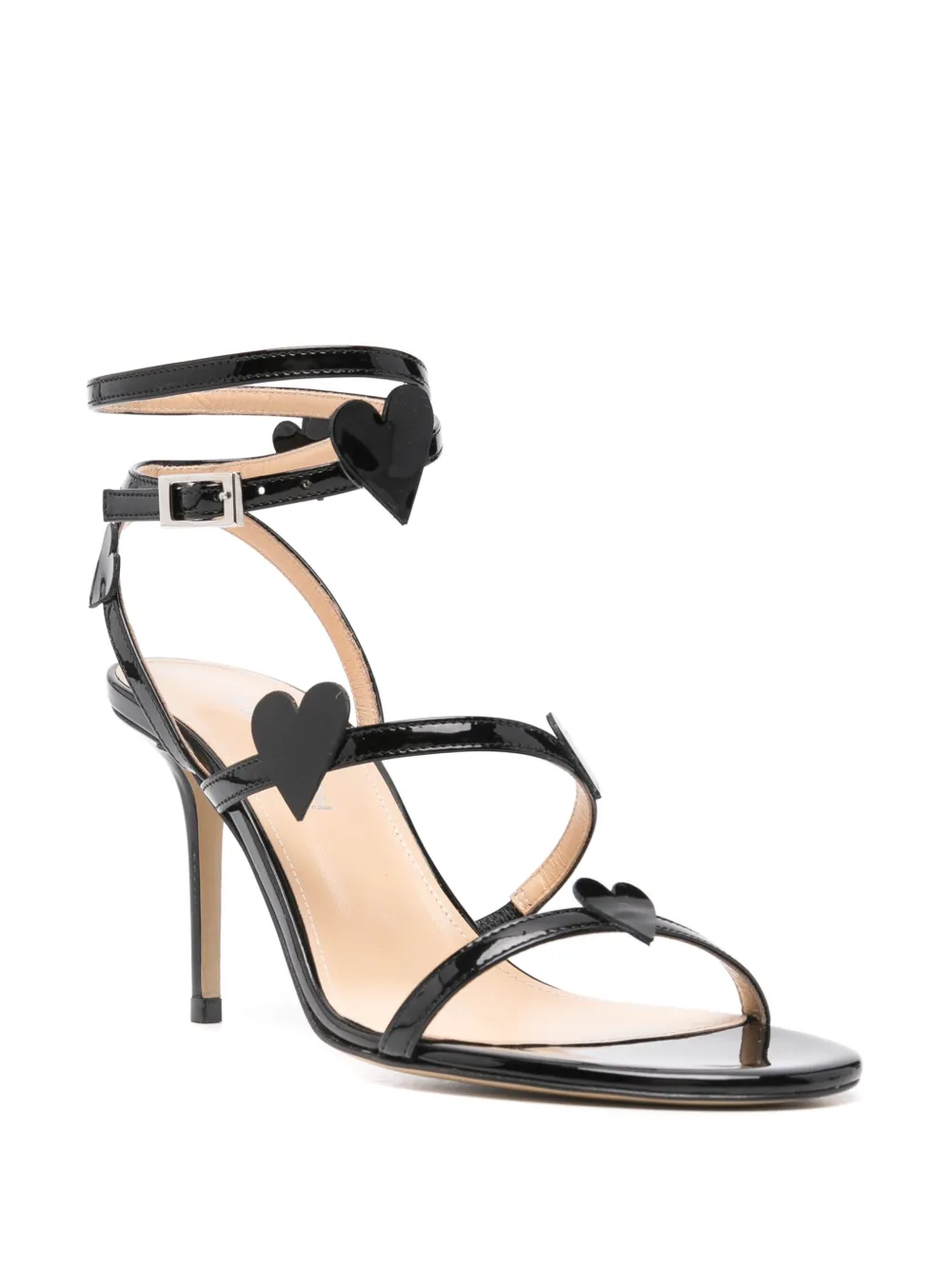 MACH & MACH 75mm Petit Coeur sandals - Zwart