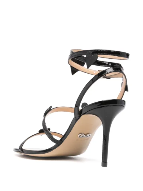 MACH & MACH 75mm Petit Coeur sandals PF24S074785PATBLK - 2