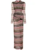 Missoni cut-out chevron maxi dress - Pink