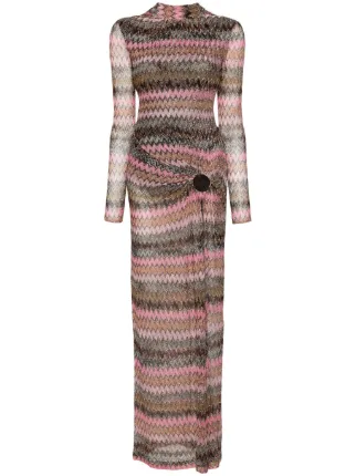 Missoni cut-out Chevron Maxi Dress | Pink | FARFETCH
