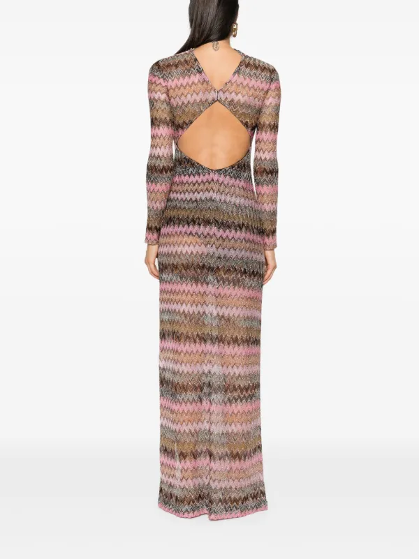 未使用級　MISSONI ミッソーニ　タイトスカート　ニット　ピンクベージュ Missoni cut-out Chevron Maxi Dress | Pink | FARFETCH