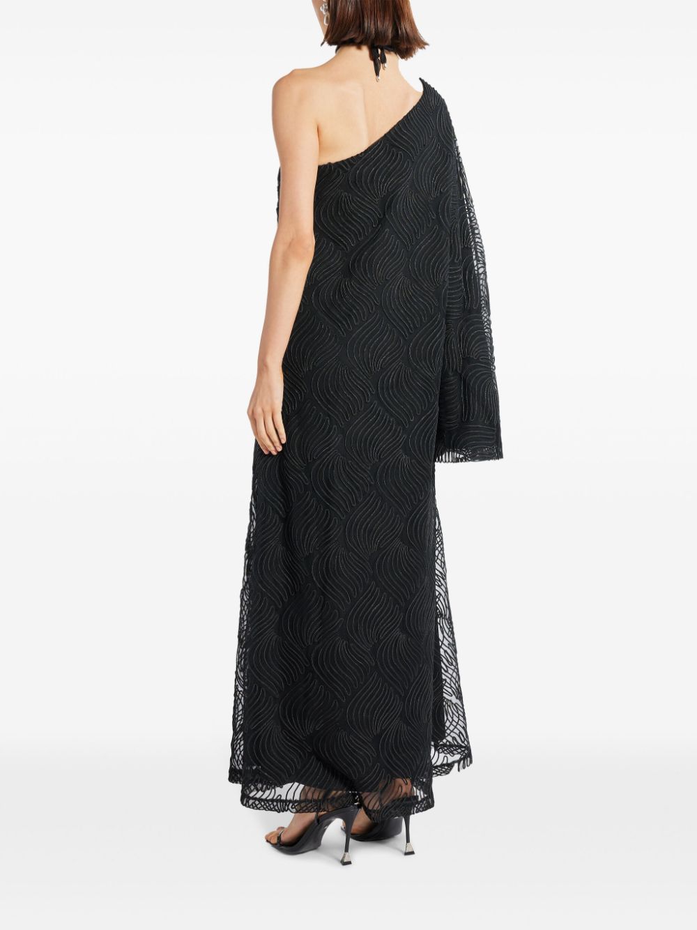 Shop Rotate Birger Christensen One-shoulder Maxi Dress In Black