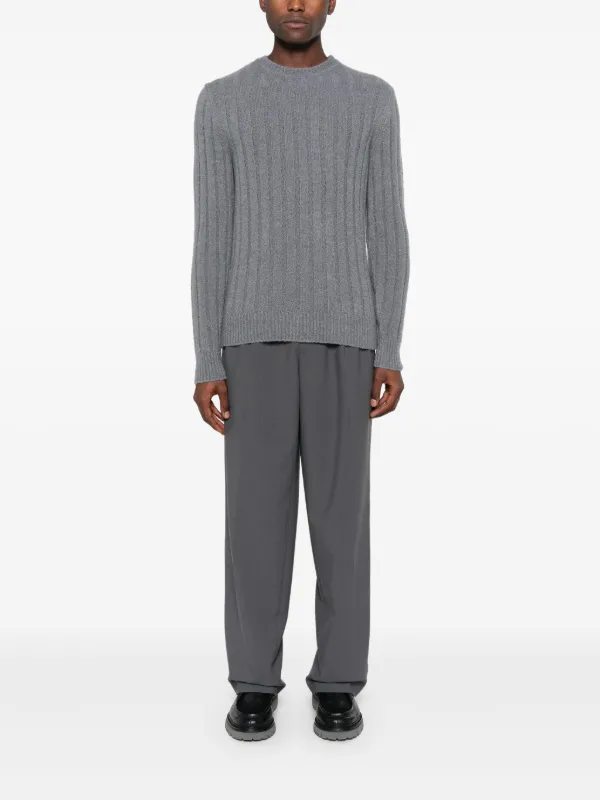 Brioni ribbed-knit Sweater | Grey | FARFETCH