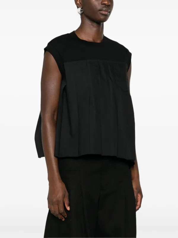Sacai プリーツ Tシャツ | ブラック | FARFETCH JP