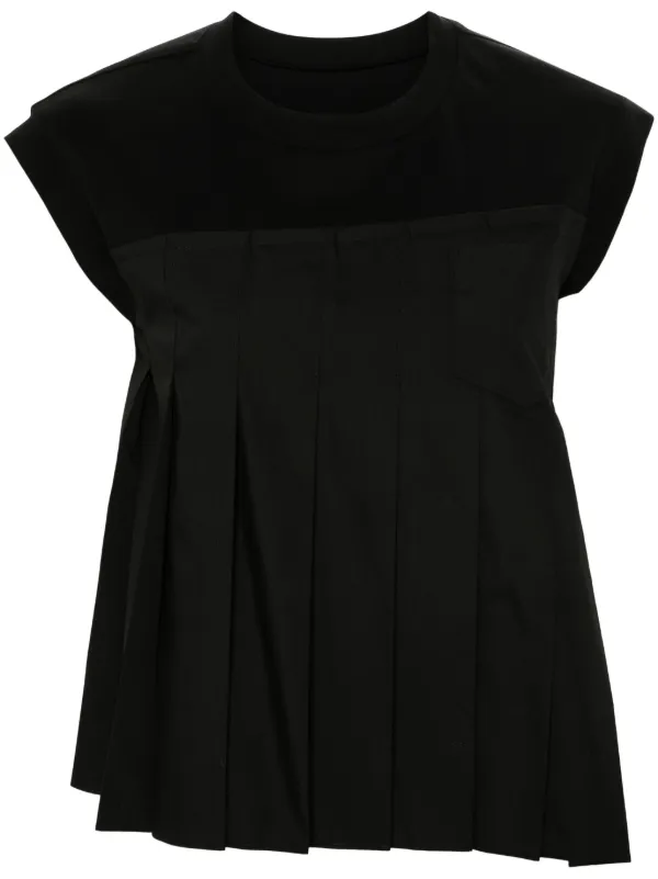 Sacai プリーツ　tシャツ　トップス sacai プリーツTシャツ