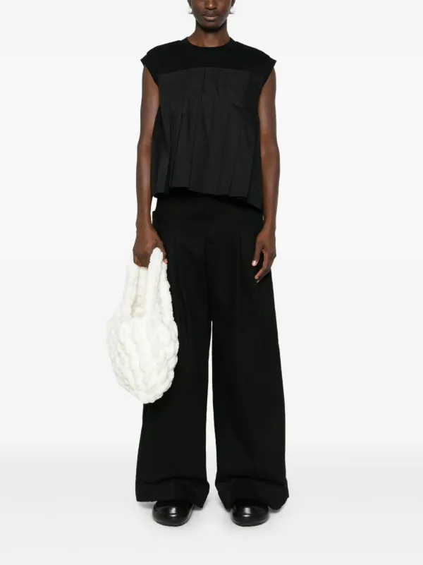Sacai プリーツ Tシャツ | ブラック | FARFETCH JP