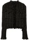 sacai tweed padded jacket - Black