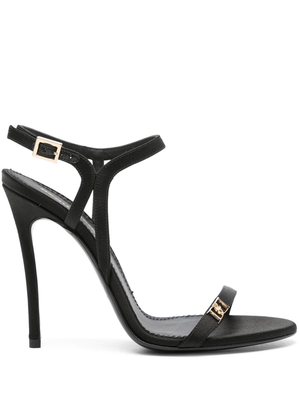 Shop Dsquared2 115mm Satin Sandals In Black