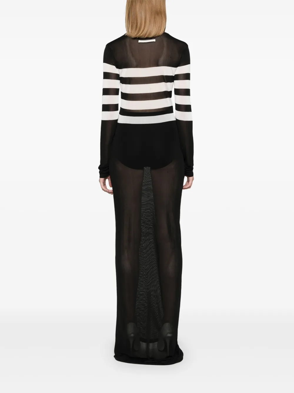 Jean Paul Gaultier Maxi-jurk met geborduurd logo Zwart