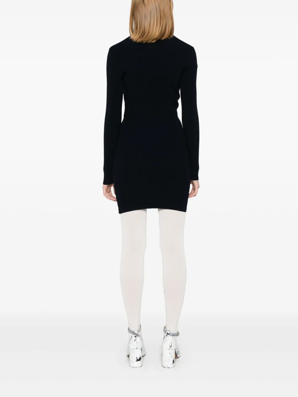 Shop Jean Paul Gaultier Striped Mini Dress In Blue