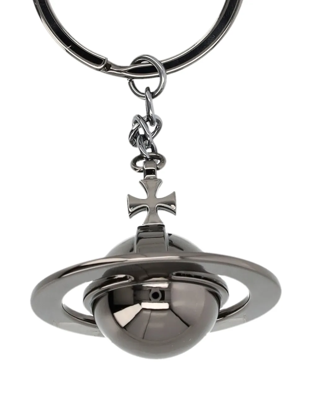 Vivienne Westwood 3D Orb Gunmetal keyring - Zwart