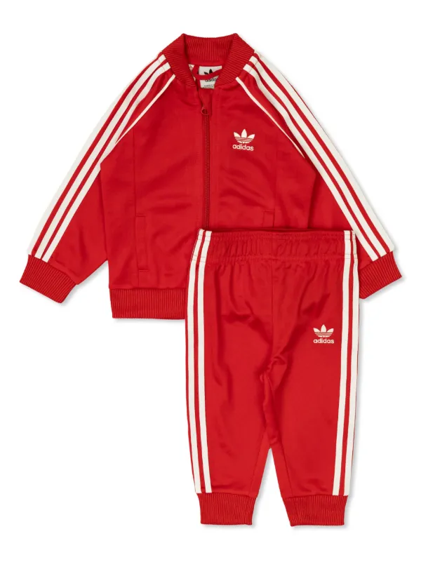 Adidas Kids logo embroidered Tracksuit Set Red FARFETCH BH