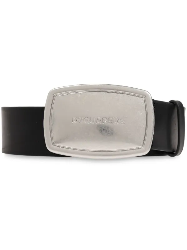 DSQUARED2 ロゴエングレーブ レザーベルト | ブラック | FARFETCH JP