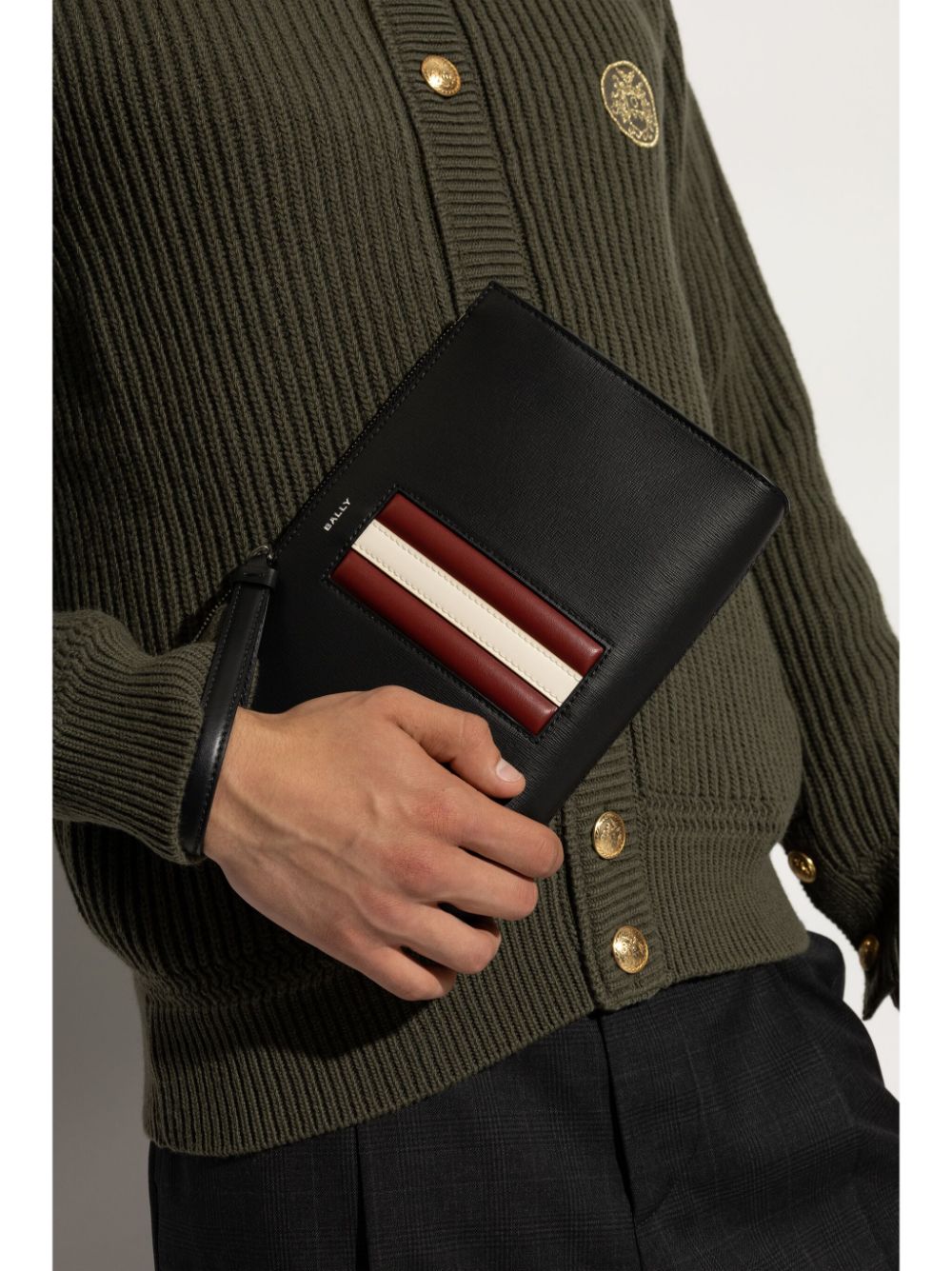 Bally Clutch met logoprint - Zwart