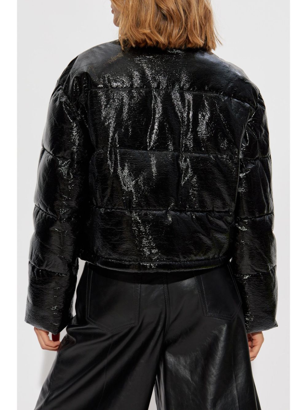 Shop Courrèges Vinyl Puffer Jacket In Black