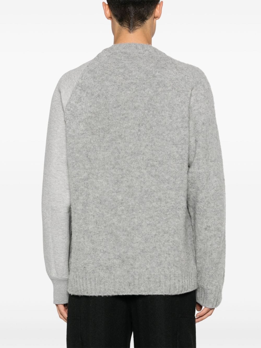 Shop Sacai Knitted-panels Sweatshirt In Grey