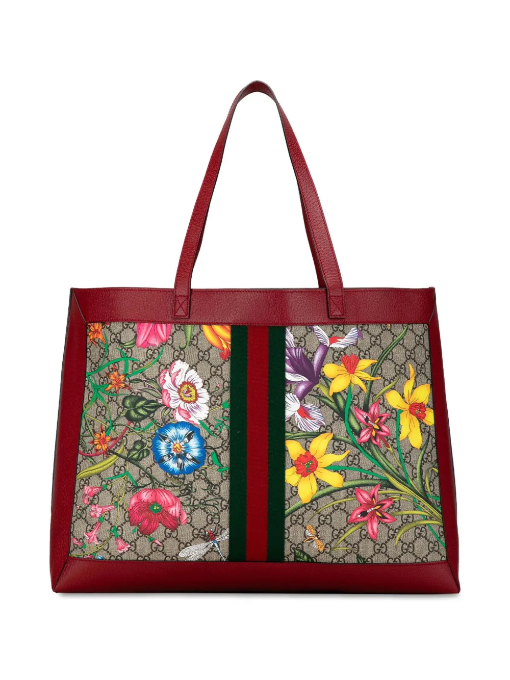 Gucci Pre-Owned 2016-2023 Medium GG Supreme Flora Ophidia tote bag - Bruin