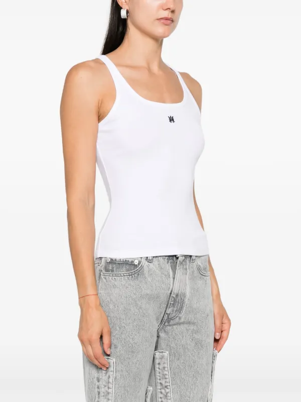 AMIRI MA Embroidered Ribbed Tank Top | White | FARFETCH