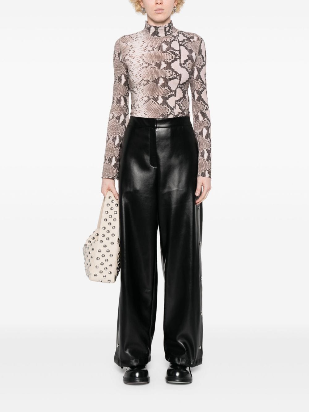 Shop Stella Mccartney Faux-leather Trousers In Schwarz