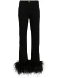 Loulou feather-trim jeans - Black