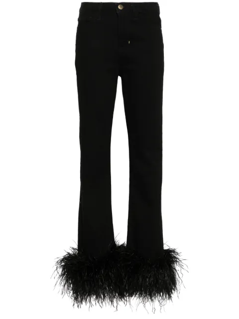 Loulou Jeans con bordo di piume