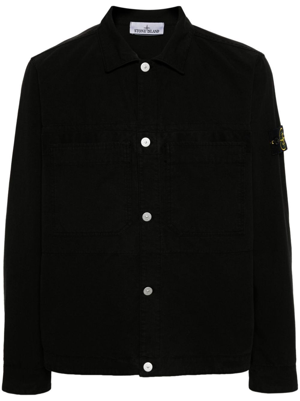 Stone Island Shirtjack met Compass-logopatch Zwart