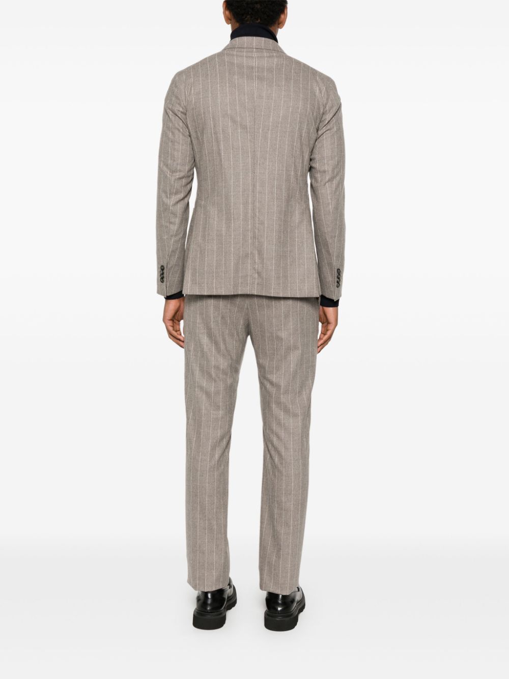 Shop Tagliatore Striped Suit In Neutrals