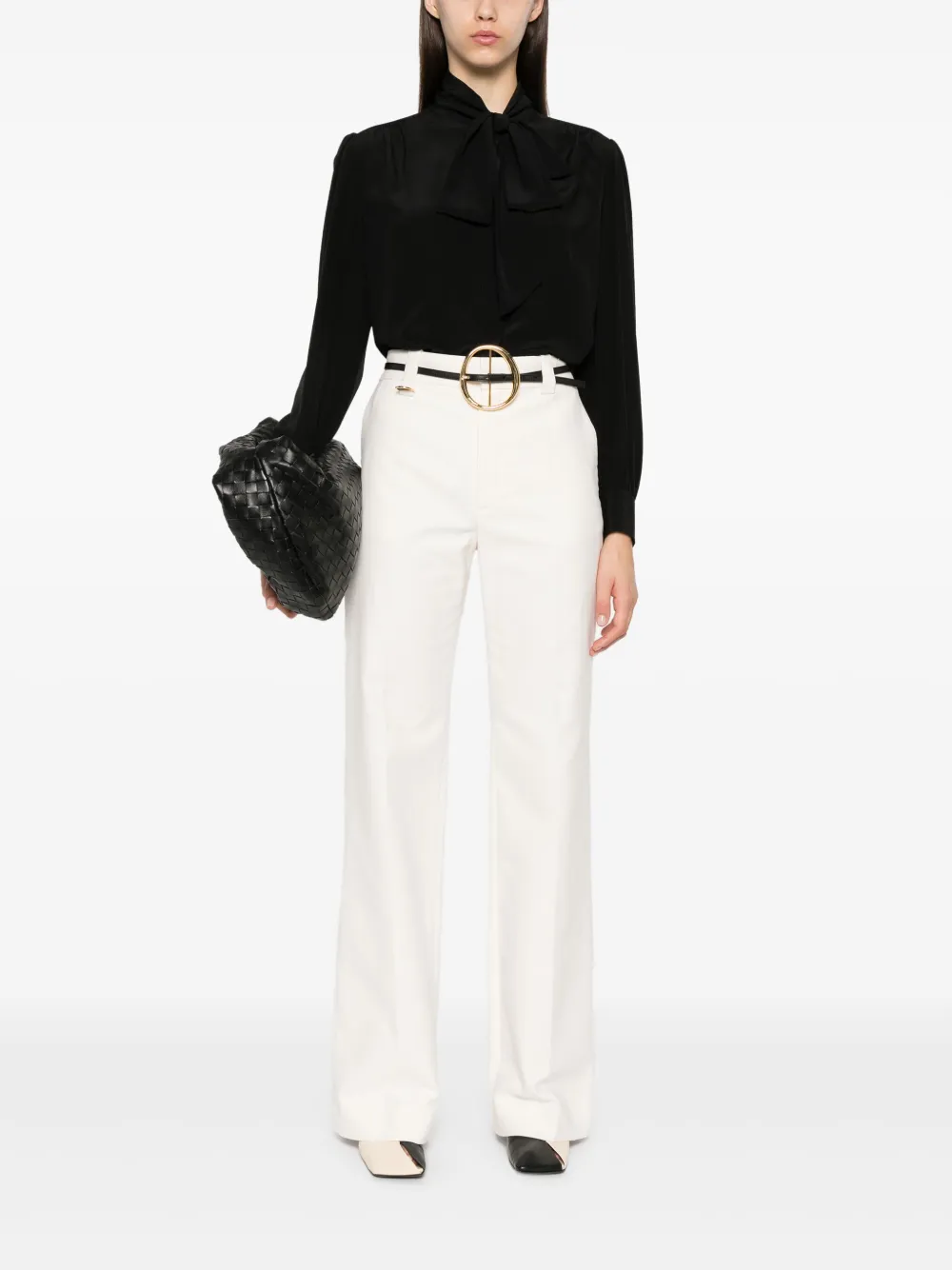 Chloé Blouse met strikkraag - Zwart