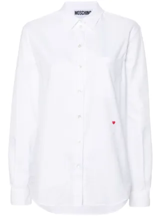Moschino heart-embroidered Shirt | White | FARFETCH