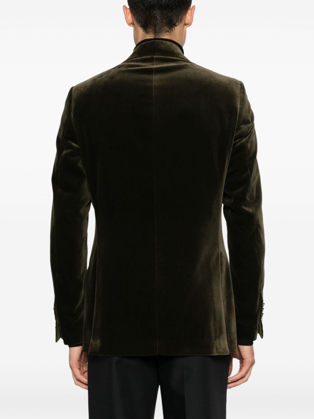 Shop Lardini Velvet Blazer In Green