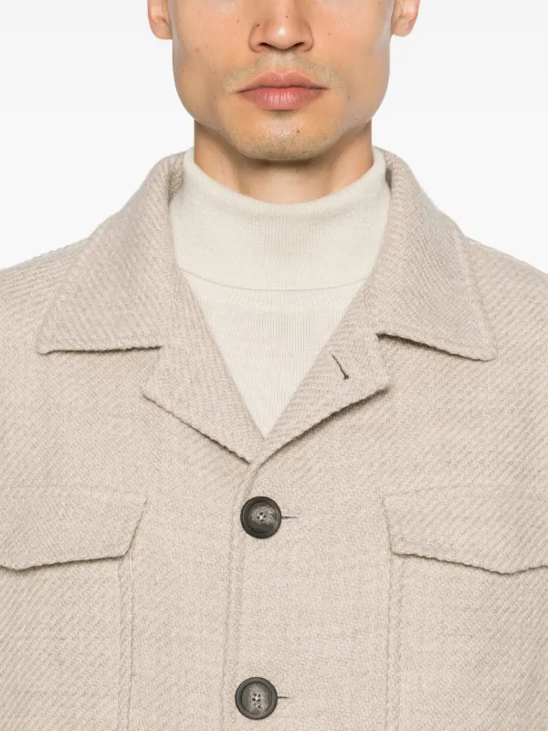 Tagliatore Wool Shirt Jacket | Neutrals | FARFETCH CA