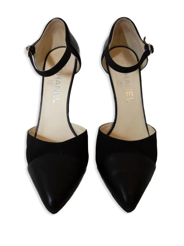 CHANEL Pre-Owned Buckled Leather Pumps Black FARFETCH EG