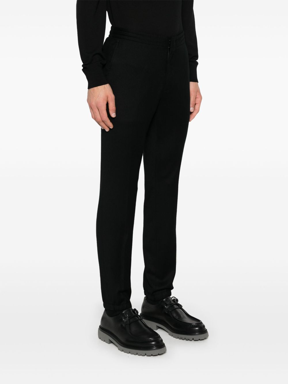 Zegna Chino van scheerwol Zwart