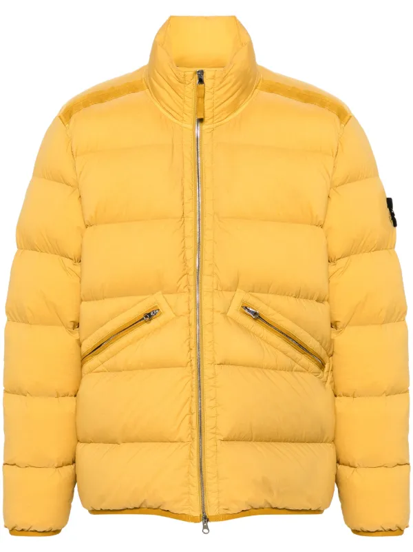 Stone Island Veste Matelassee a Patch Compass Jaune FARFETCH MA