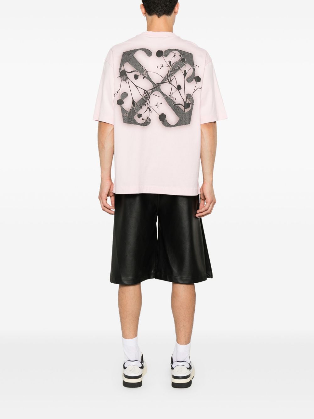 Off-White Flower Arrow-print T-shirt - Roze