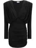 Magda Butrym plunge-neck draped mini dress - Black