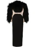 Loulou feather-trim maxi dress - Black