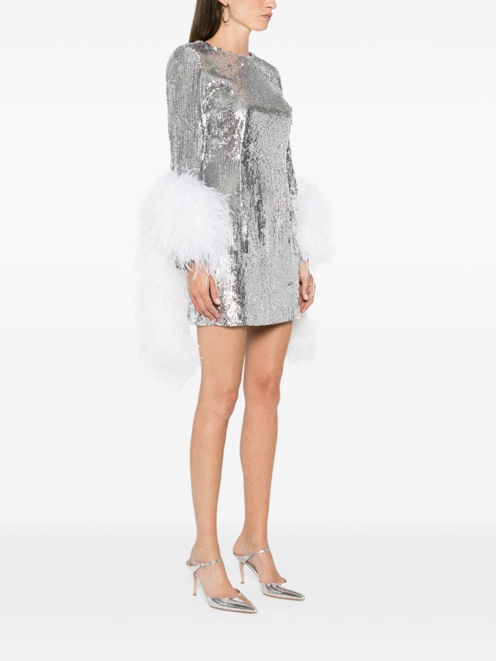 Shop Loulou Sequined Mini Dress In Silver