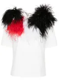 Loulou feather-detail T-shirt - White