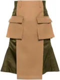 sacai panelled skirt - Brown