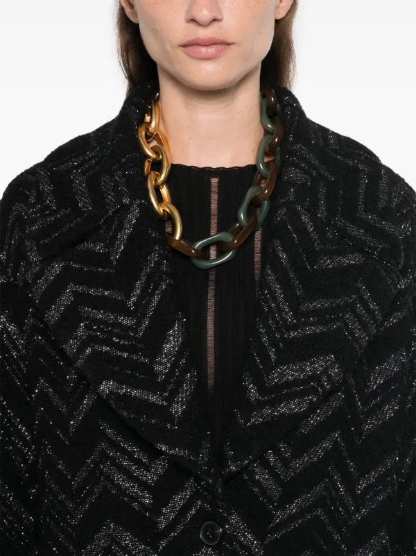Missoni Chevron Bouclé Coat | Black | FARFETCH